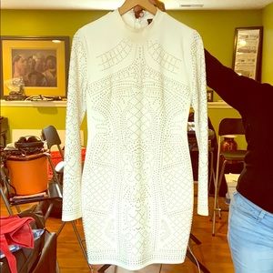 White beaded party dress